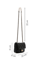 Women's Black Long Strap Quilted Crossbody Bag | Derimod