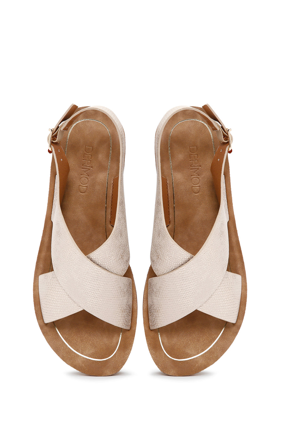 Women's Gold Chunky Sole Metallic Sandals