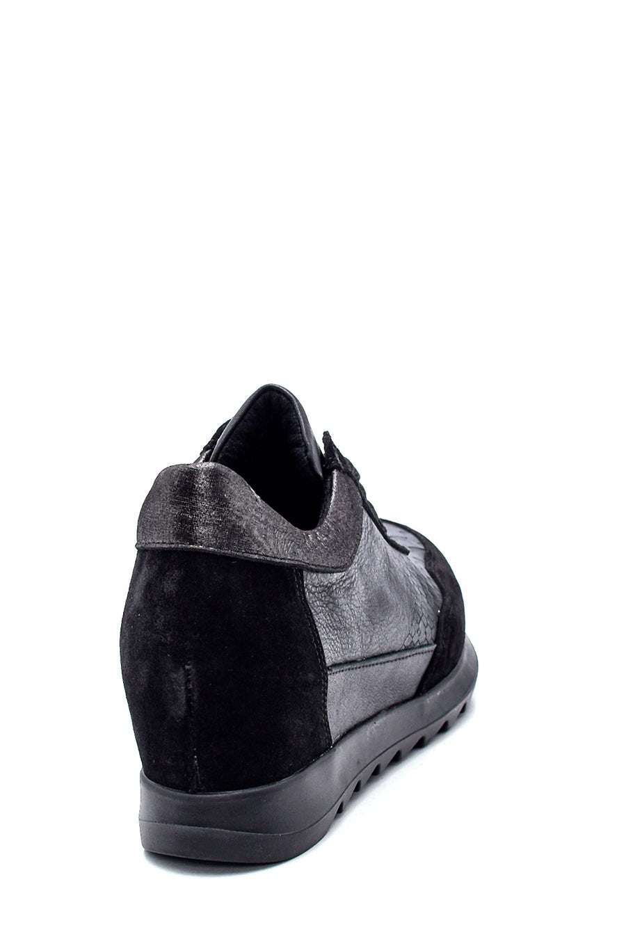 Kadın Deri Desenli Dolgu Topuk Sneaker