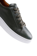 Men's Green Leather Sneaker | Derimod