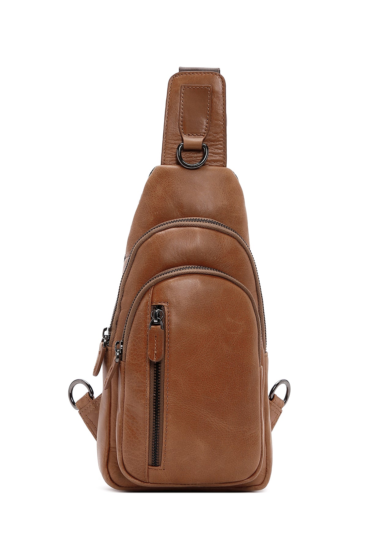 Men's Tan Leather Crossbody Bag 23SBD3301CR | Derimod