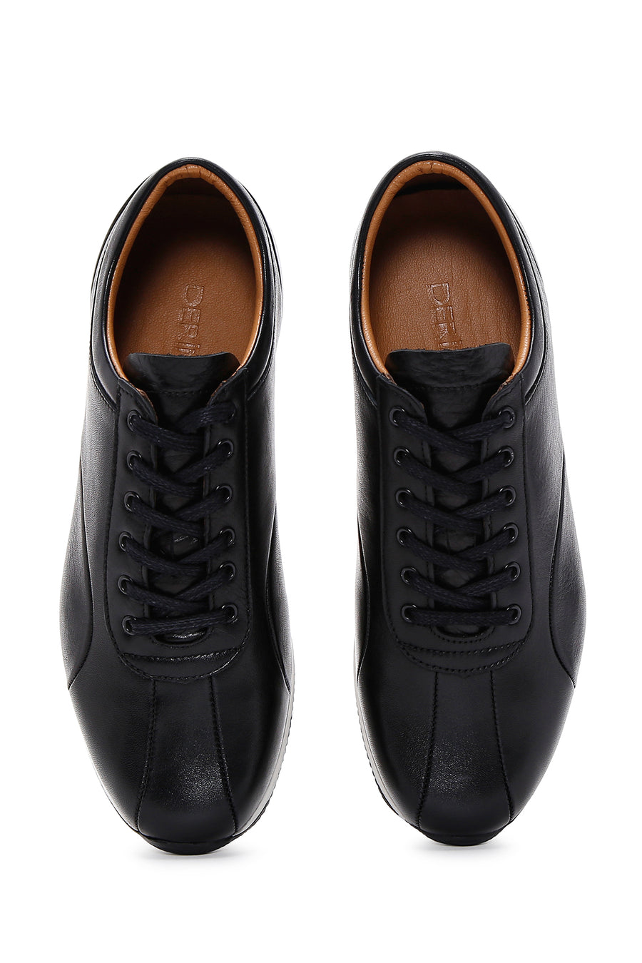 Men's Black Lace-Up Leather Casual Sneaker
