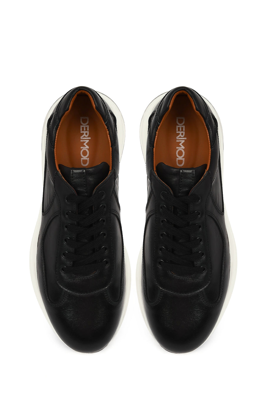 Male Black Lace-up Leather Casual Sneaker