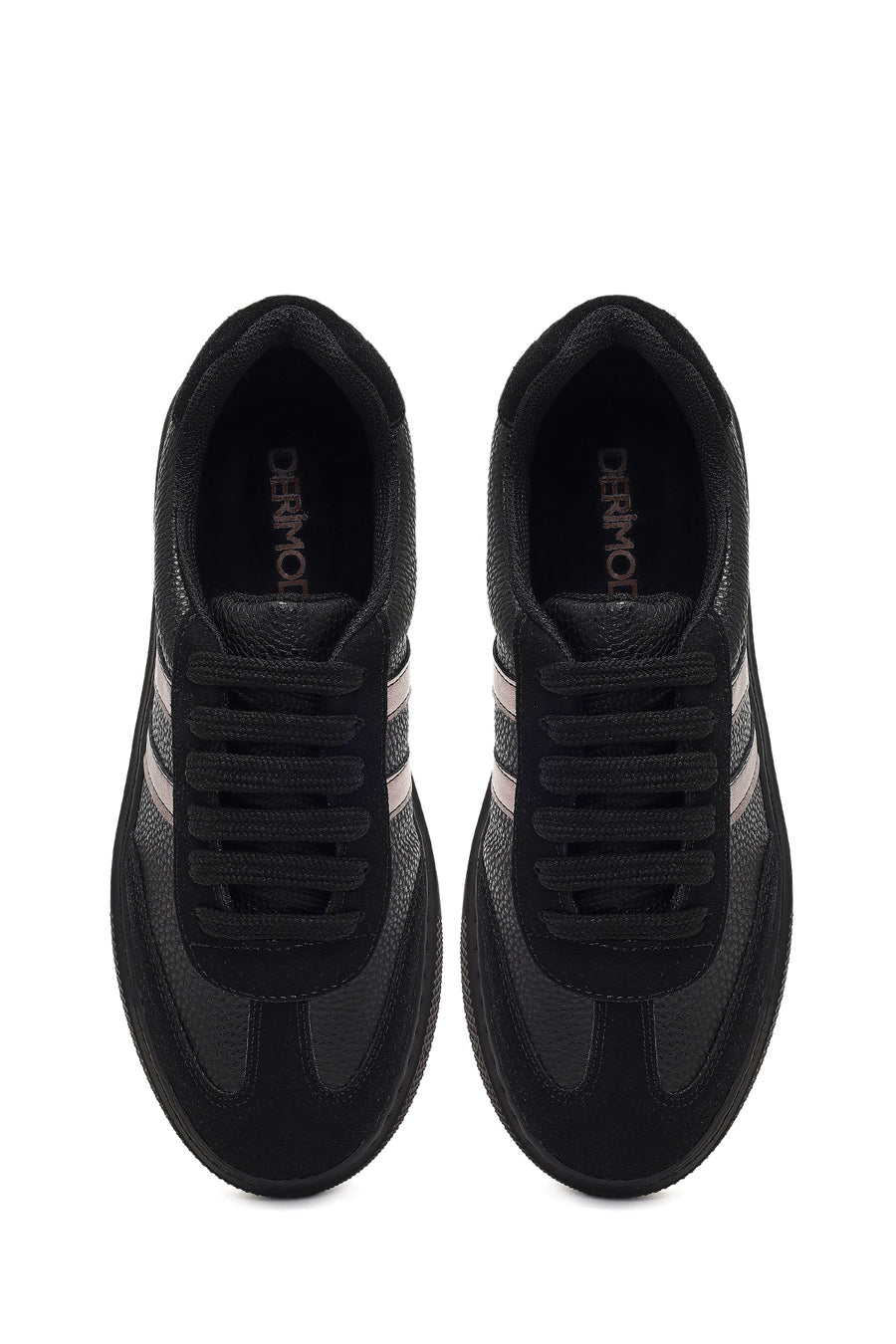 Woman Black Lace-Up Sneakers