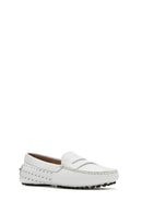 Women's White Leather Loafer | Derimod