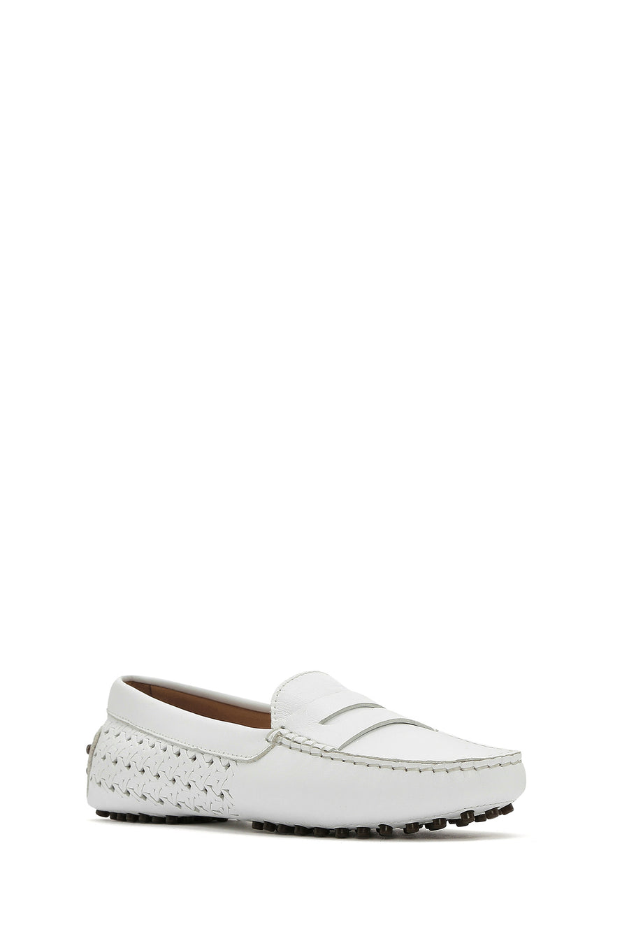Women's White Leather Loafer