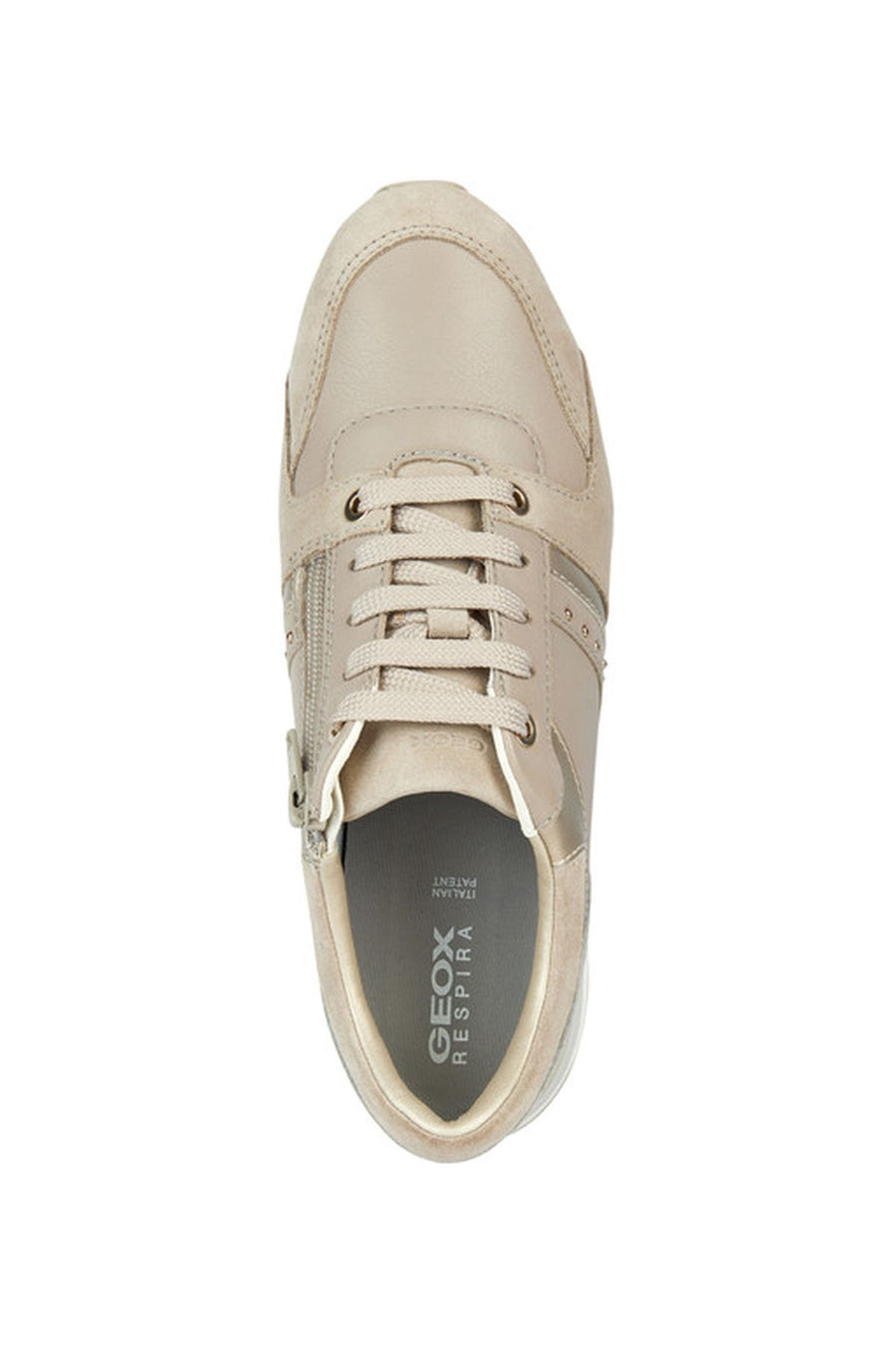 Geox Kadın Bej Tabelya Deri Kalın Topuklu Bağcıklı Sneaker