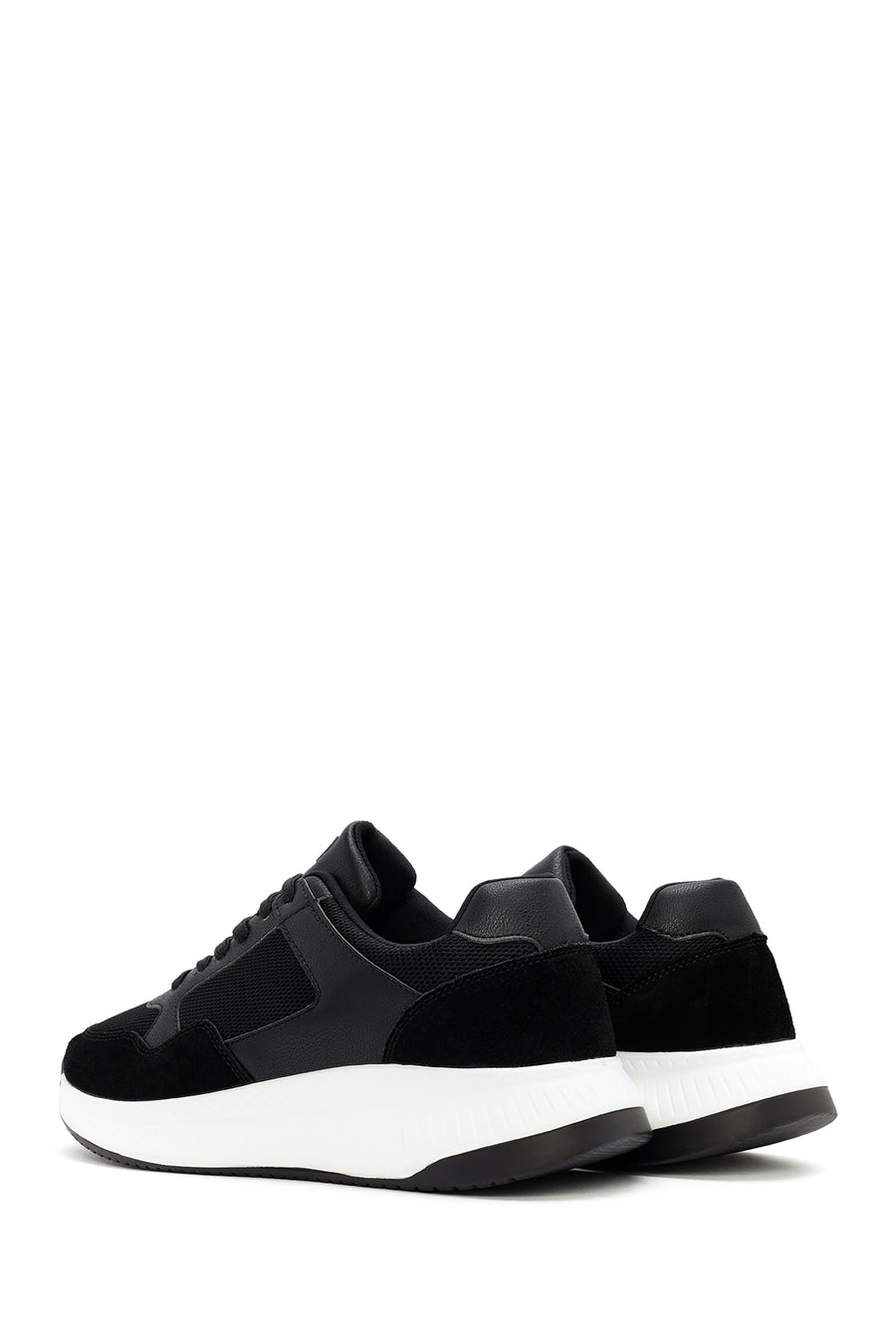 Derimod Zero Erkek Siyah Kalın Tabanlı Bağcıklı Kumaş Sneaker