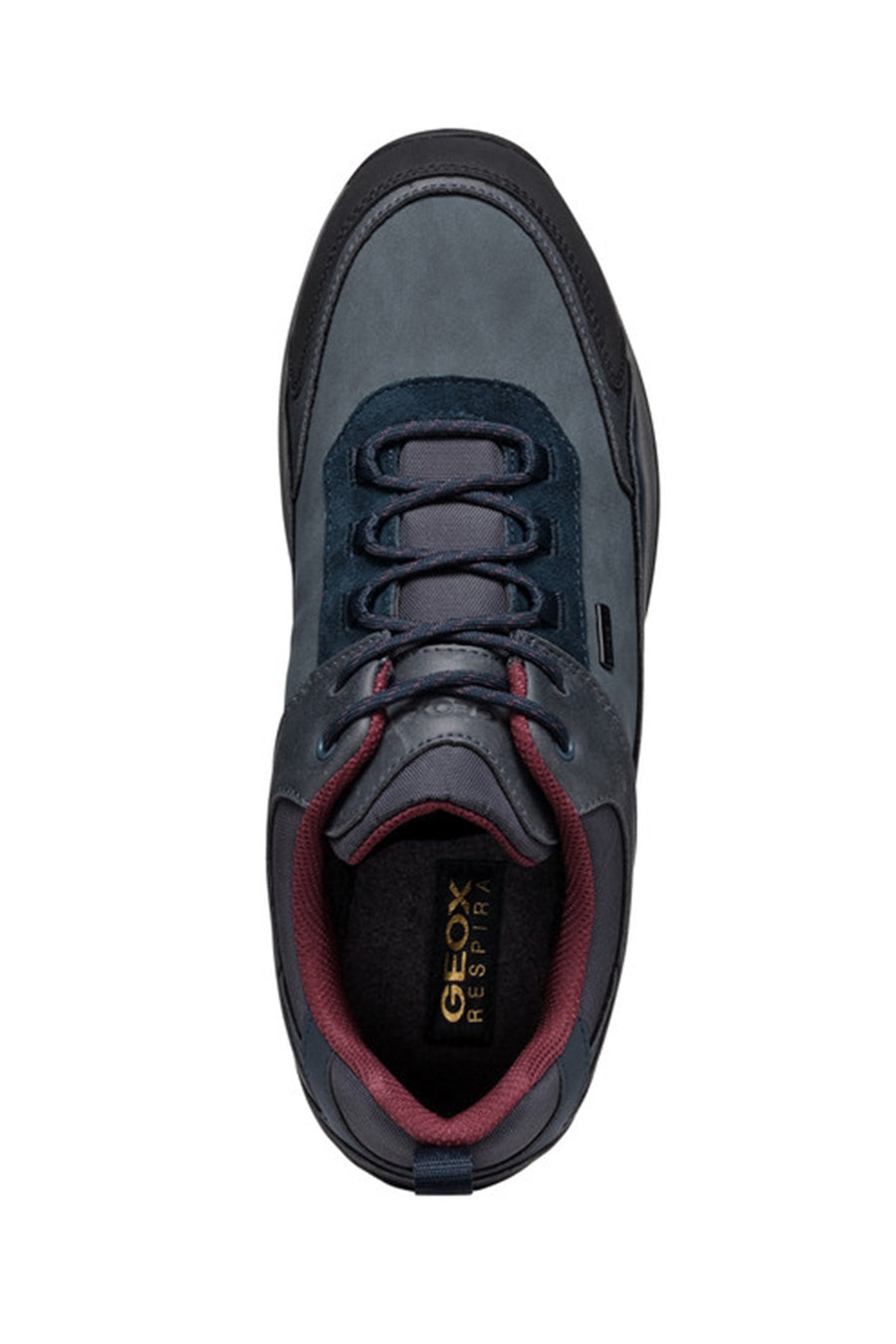 Geox Erkek Lacivert Bağcıklı Deri Sneaker