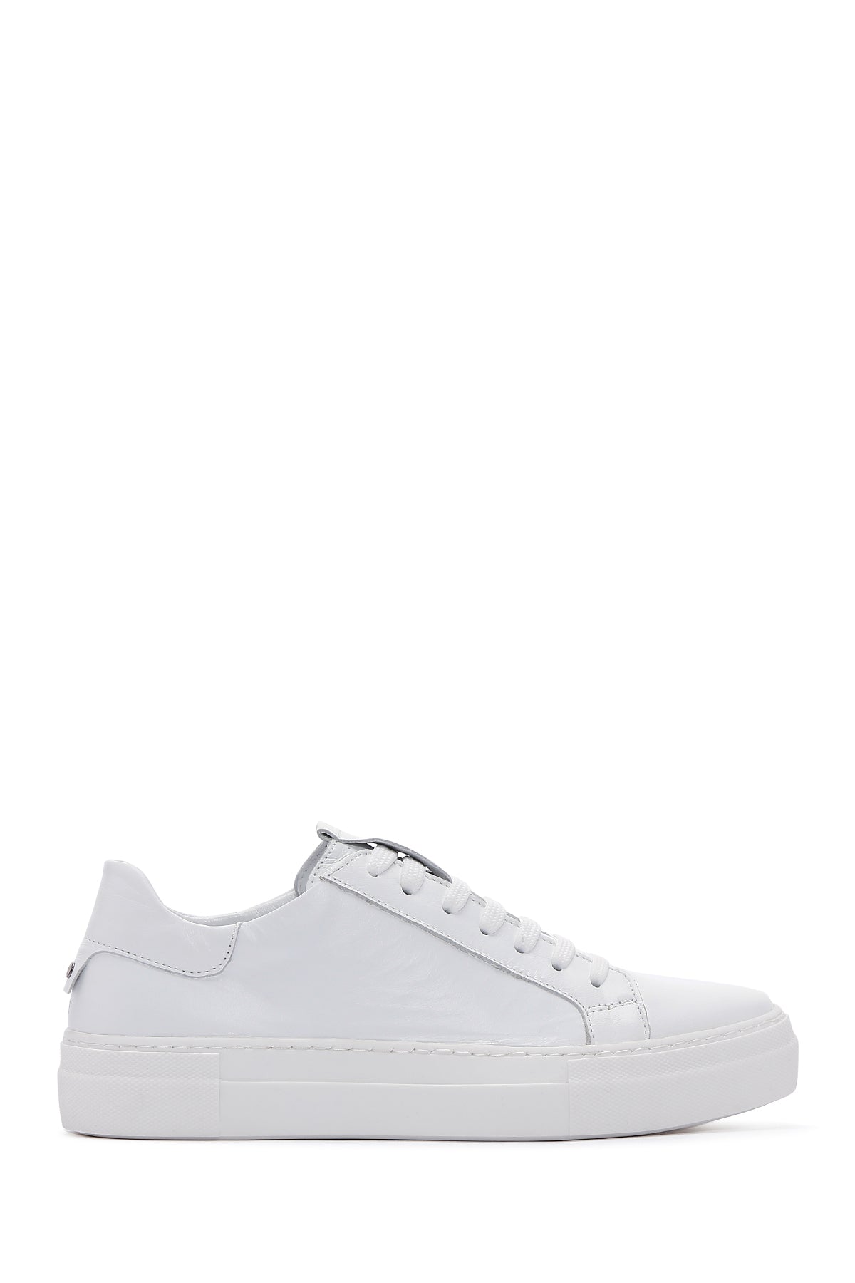 Women's White Lace-Up Leather Sneaker 24WFD290018 | Derimod