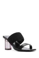 Women's Black Transparent Heeled Slippers | Derimod