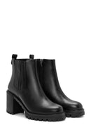 Women's Black Thick Heel Zipper Boots | Derimod