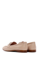 Women's Beige Leather Buckle Classic Loafer | Derimod