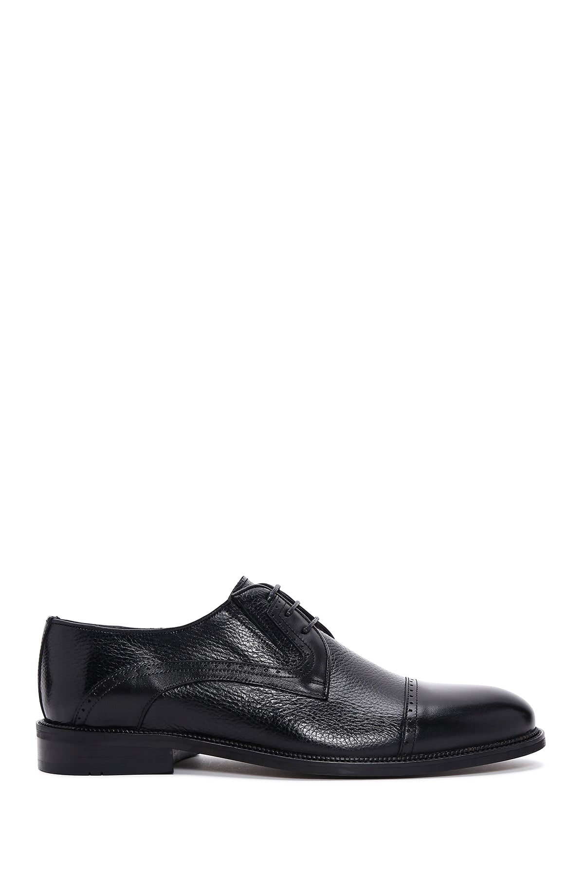 Erkek Siyah Bağcıklı Deri Klasik Ayakkabı