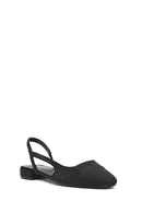 Women's Black Open Back Stoned Ballerinas | Derimod