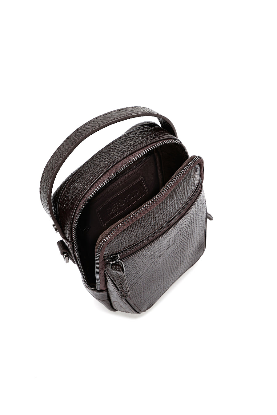 Men's Brown Leather Messenger Bag