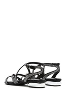 Women's Black Stone Buckle Sandals | Derimod