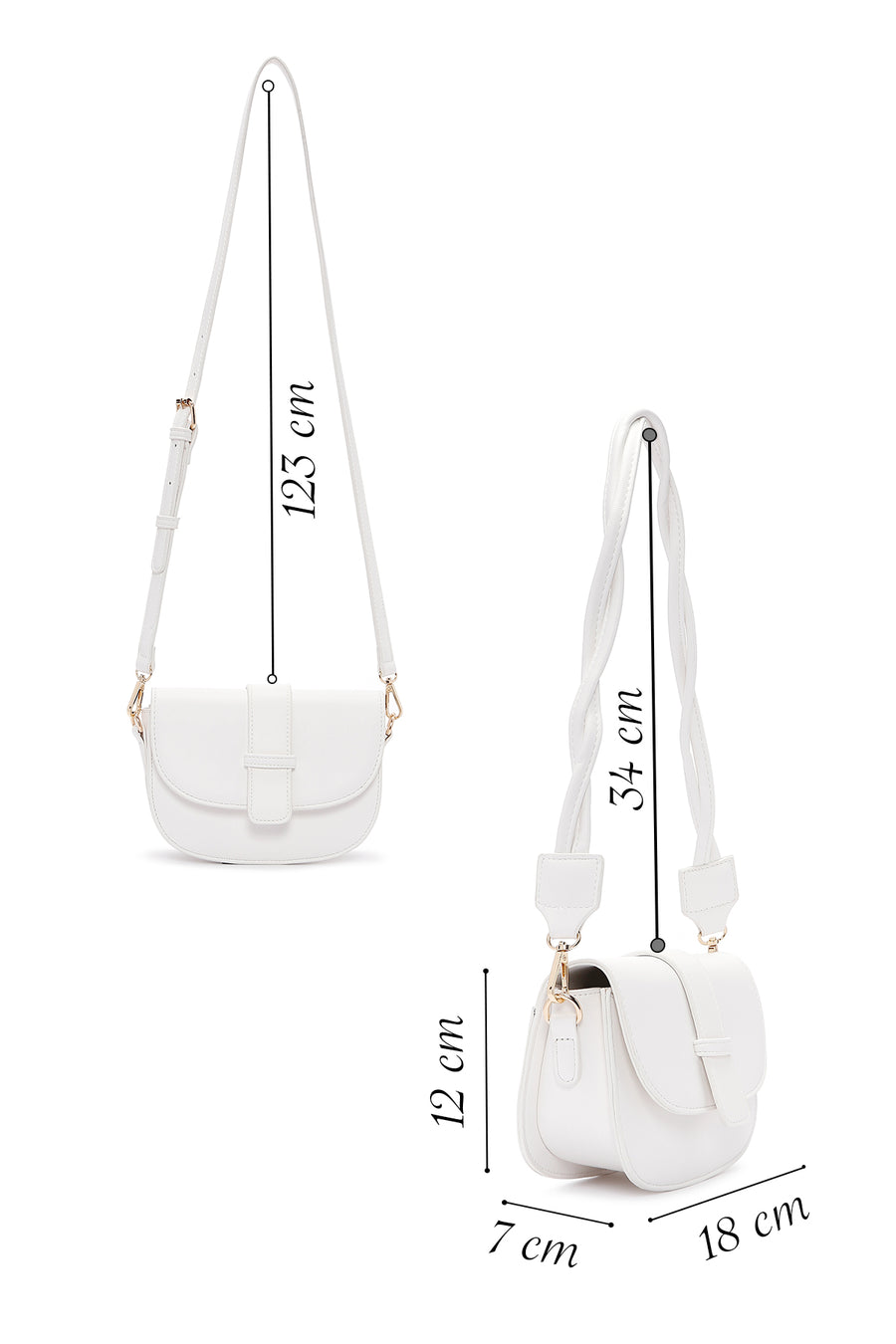 Women's White Long Strap Mini Shoulder Bag