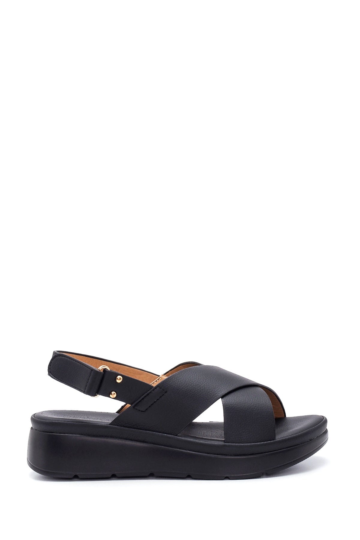 Women's Black Thick Sole Comfort Sandals 22SFE4703FT | Derimod