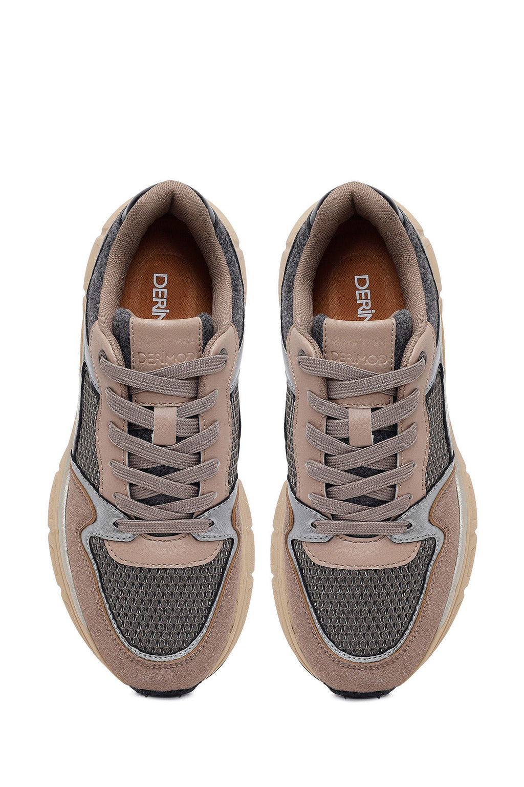 Kadın Vizon Bağcıklı Kalın Tabanlı Sneaker