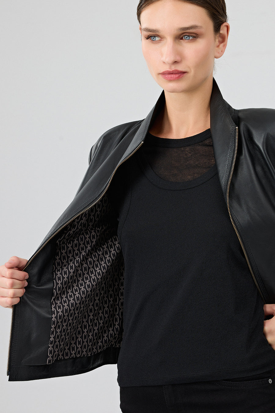 Amy Women's Black Short Leather Jacket