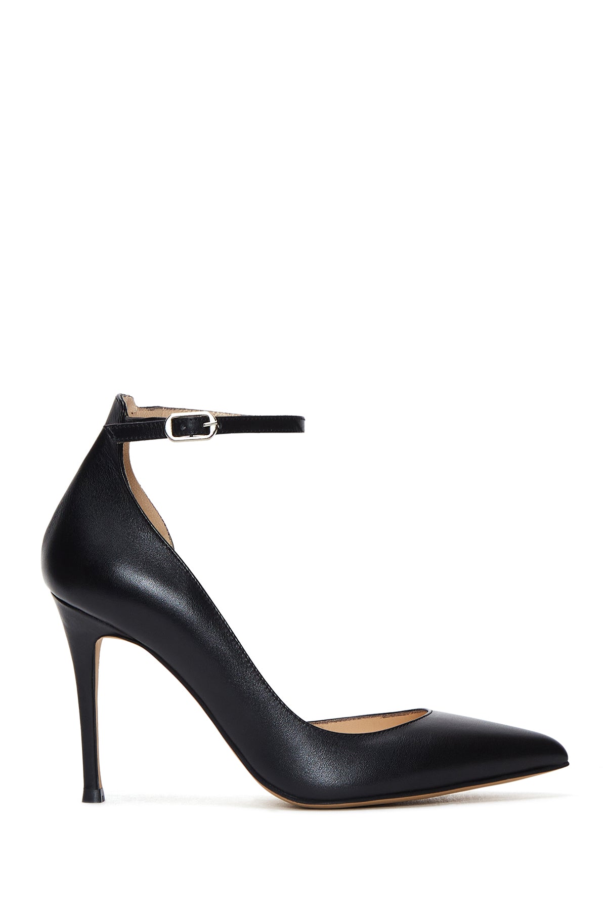 Kadın Siyah Deri Topuklu Ayakkabı 22WFD120218 | Derimod