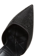 Women's Black Stone Open-Back Heeled Stiletto | Derimod