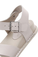 Women's Gray Leather Comfort Sandals | Derimod