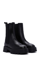 Women's Black Leather Chelsea Boots | Derimod