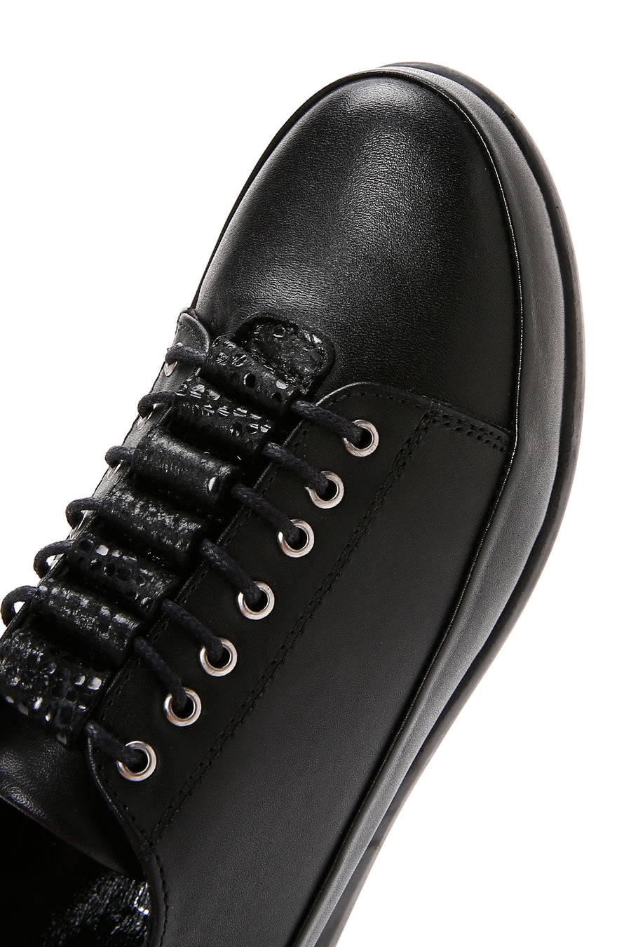 Kadın Siyah Deri Casual Sneaker