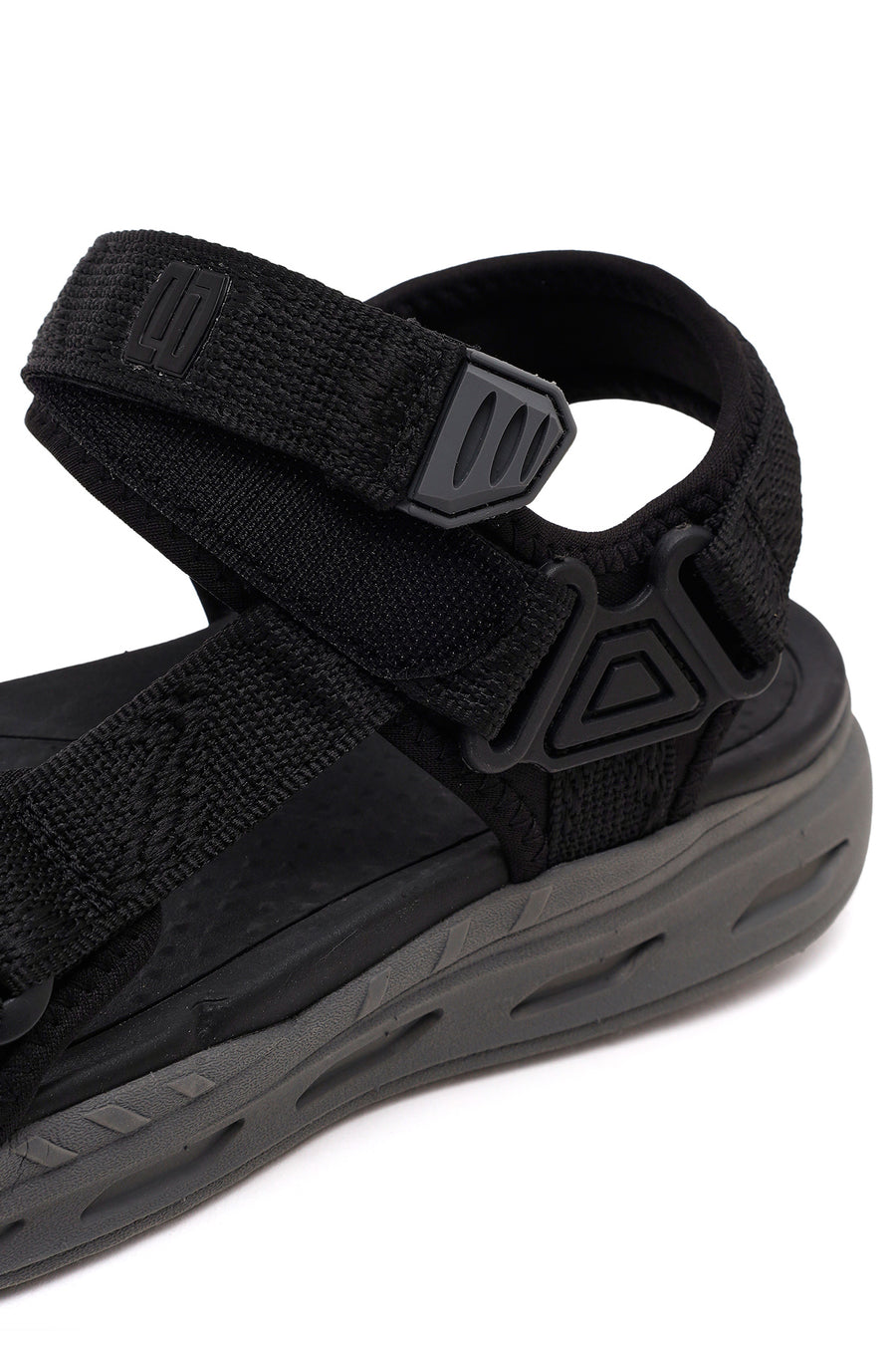 Derimod Zero Male Black Strappy Fabric Sandals