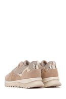 Women's Beige Suede Leather Thick Soled Sneaker | Derimod