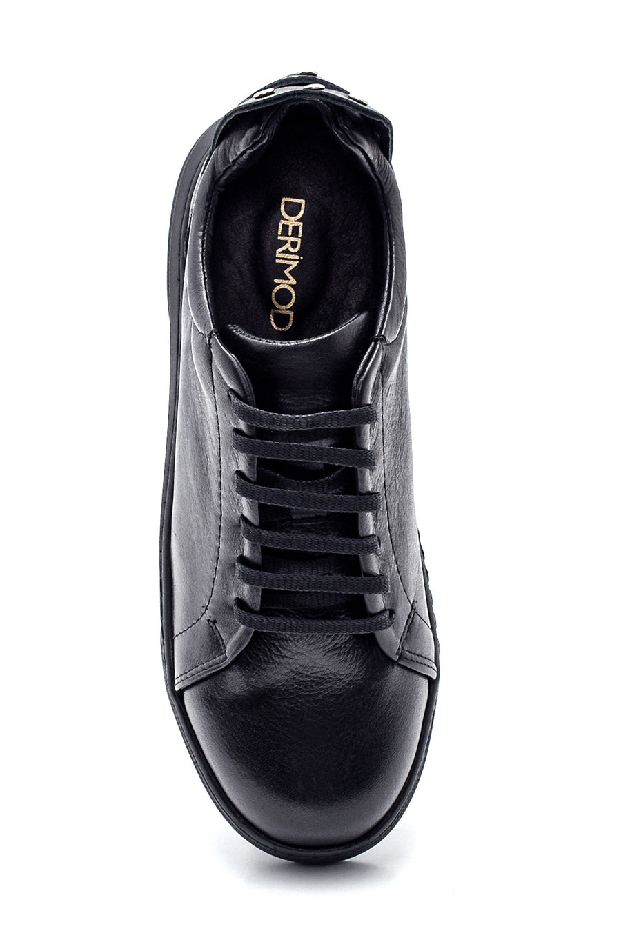 Women's Leather Metal Detailed Sneaker