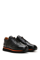 Men's Black Leather Thick Soled Sneaker | Derimod