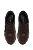 Woman Brown Lace-Up Thick-Soled Leather Sneaker | Derimod