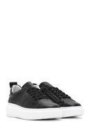Kadın Siyah Bağcıklı Deri Sneaker | Derimod