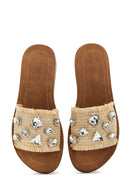 Women's Beige Stone Slippers | Derimod