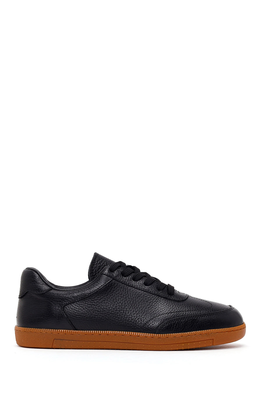 Erkek Siyah Bağcıklı Deri Sneaker WM620008DF | Derimod