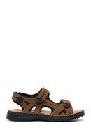Men's Brown Double Strap Leather Sandals | Derimod