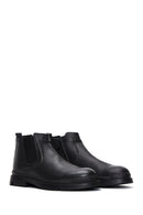 Men's Black Leather Casual Chelsea Boots | Derimod