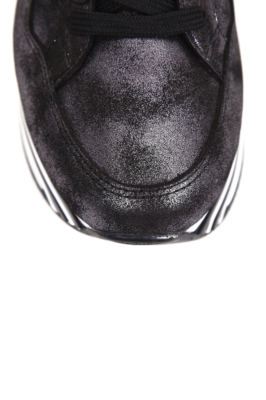 Women's High-Sole Silver Sneaker