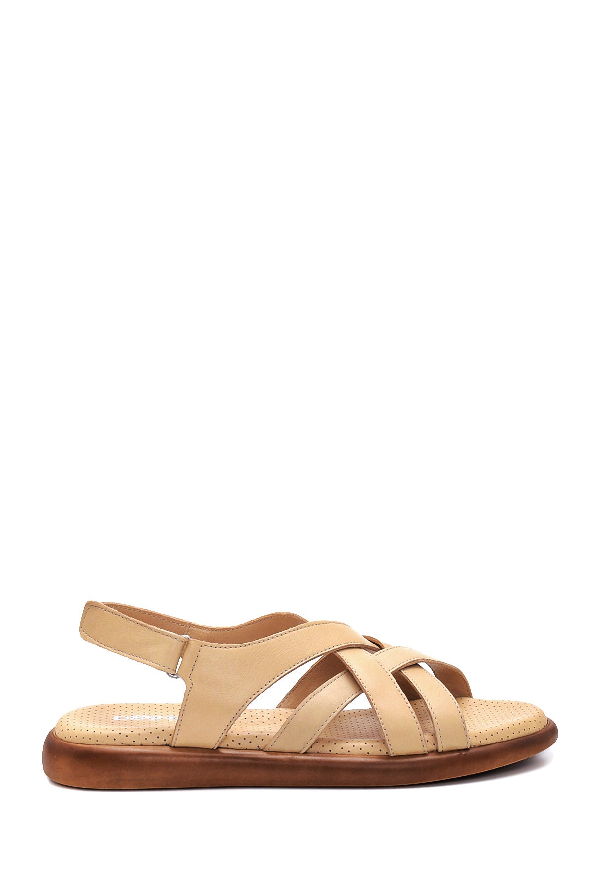 Kadın Bej Deri Comfort Sandalet 22SFD360318 | Derimod