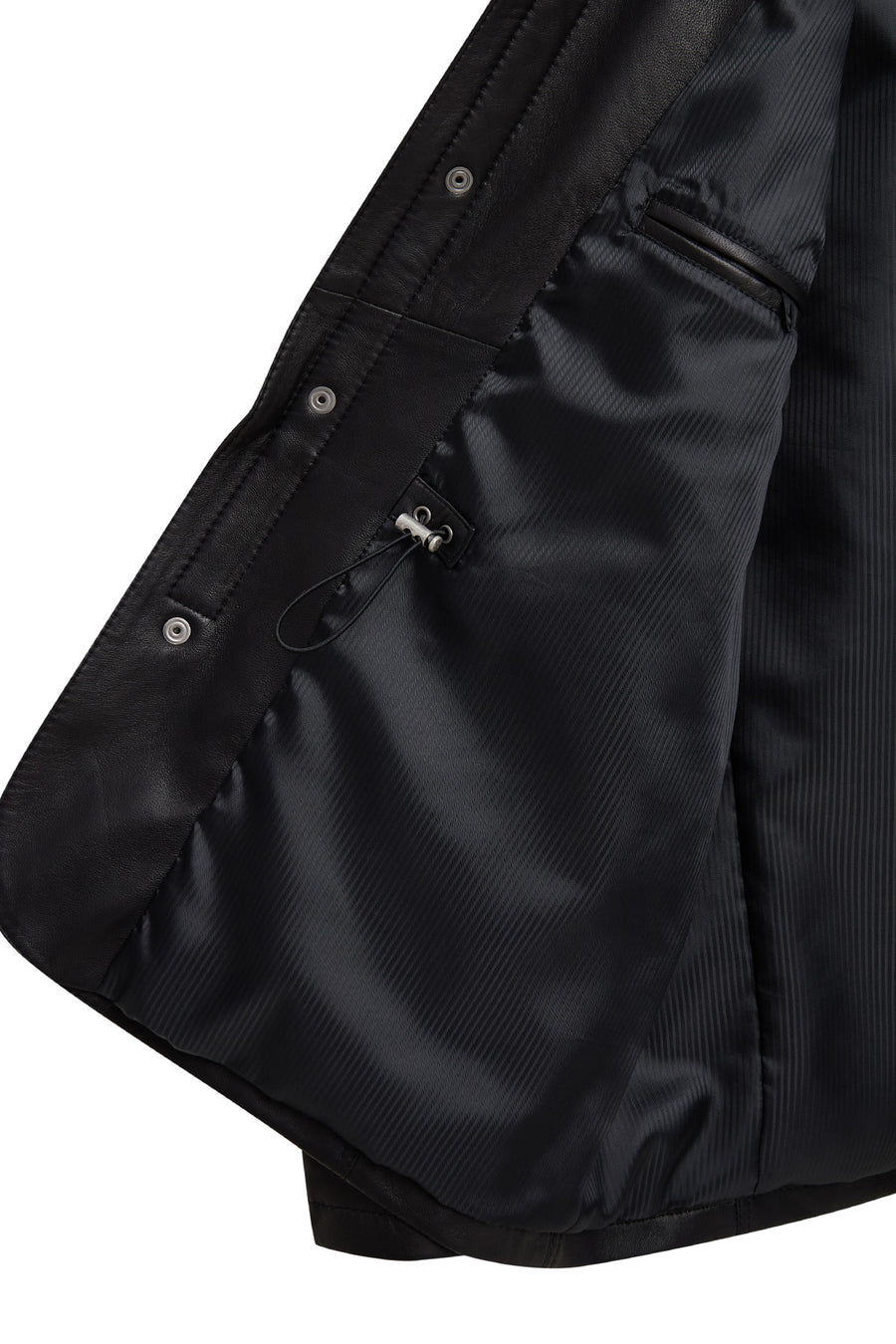 Salah Men's Black Shirt Collar Leather Jacket