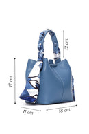 Women's Blue Long Strap Crossbody Bag with Accessory Detail | Derimod