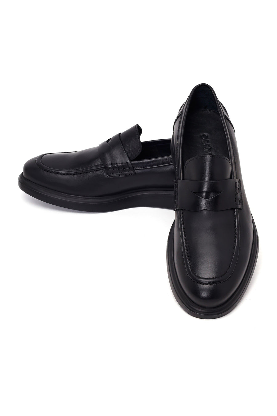 Erkek Siyah Deri Casual Loafer