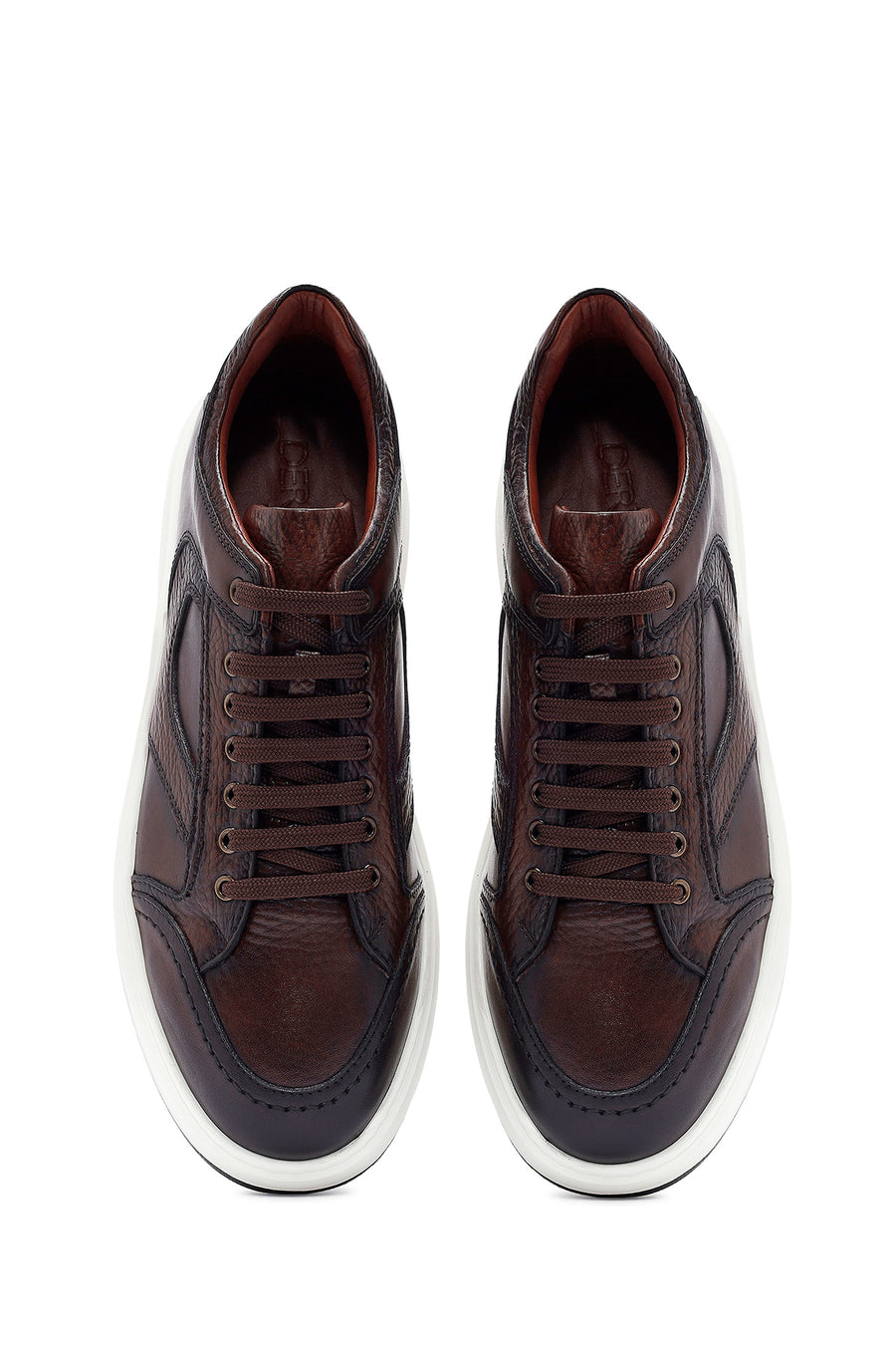 Men's Brown Lace-Up Leather Sneaker