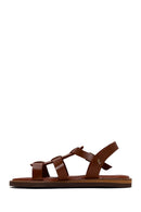 Kadın Kahverengi Bilekten Bantlı Deri Comfort Sandalet | Derimod