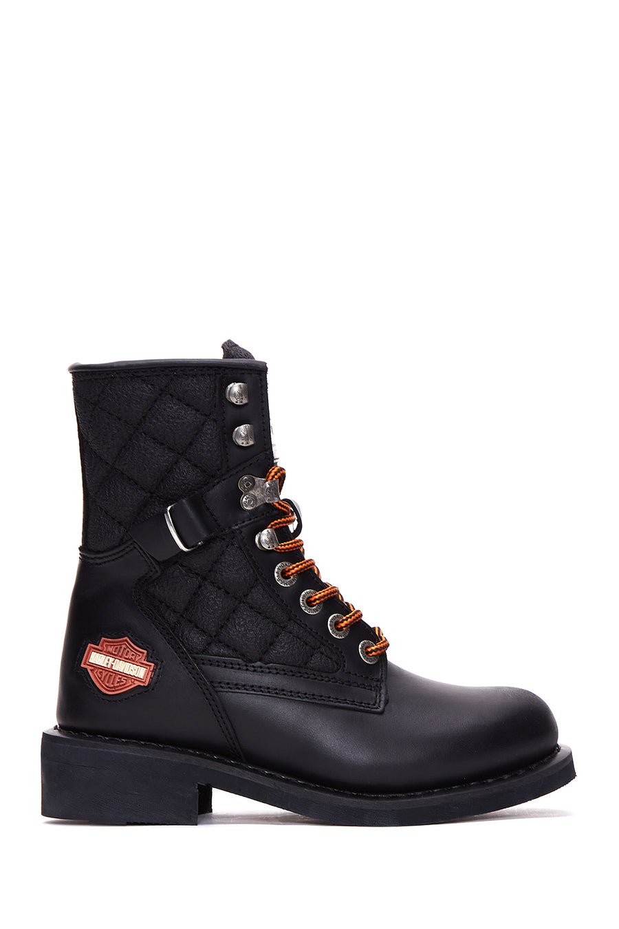 Harley Davidson Women's Black New Worker Leather Combat Boots 025G100078 | Derimod