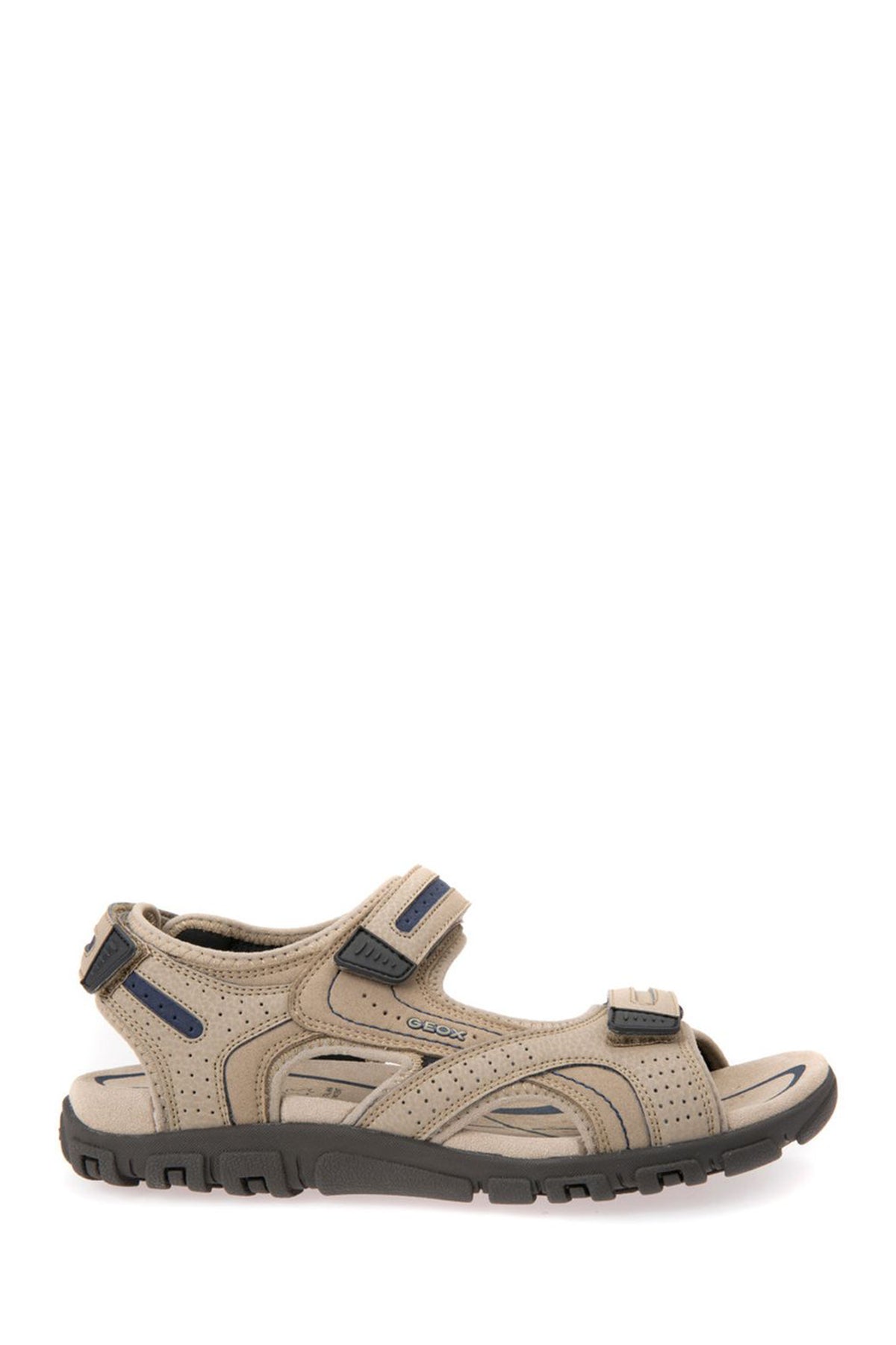 Erkek Sand/navy Deri Sandalet