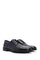 Men's Navy Blue Lace-Up Leather Classic Shoes | Derimod